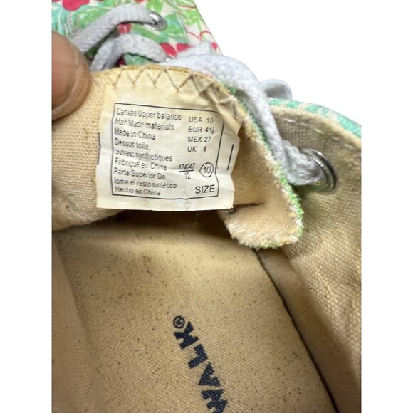 Airwalk Womens Floral Canvas Sneakers Size 10 White/Green With Pink Accents (174 - Picture 5 of 7